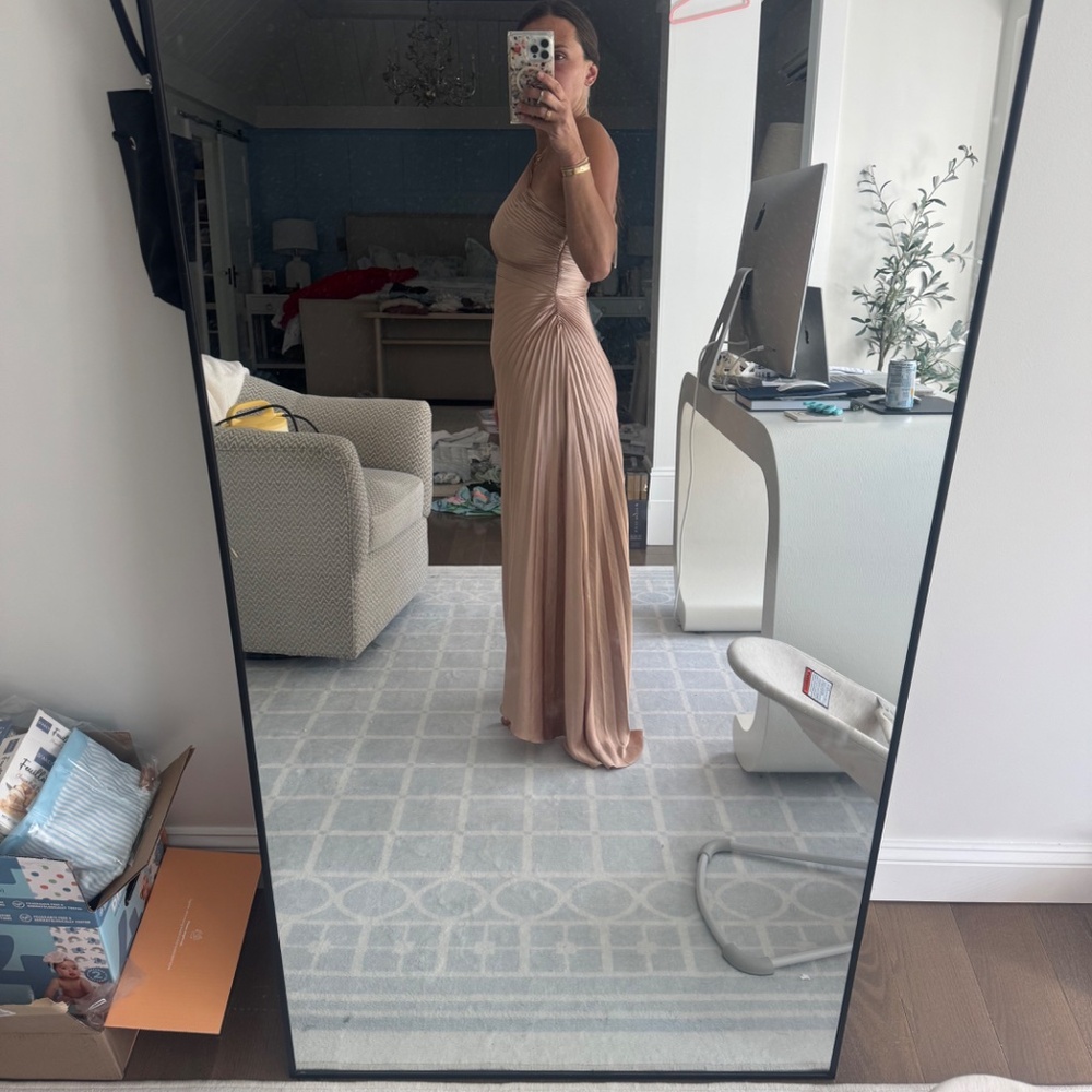 NEW- A.L.C Delfine Dress in Bella Gold Metallic - Picture 3 of 10